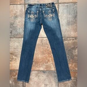 Miss Me Dark Blue Straight Leg Jeans Style: “ JP5494T”